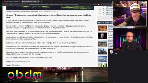 OBDM1348 - Bigfoot FBI Files | Brain Weapons | Strange News