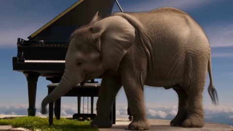 Magical Baby Elephant Plays Piano on a Mountain Top ✨ | Adorable Wildlife Moment in 4K