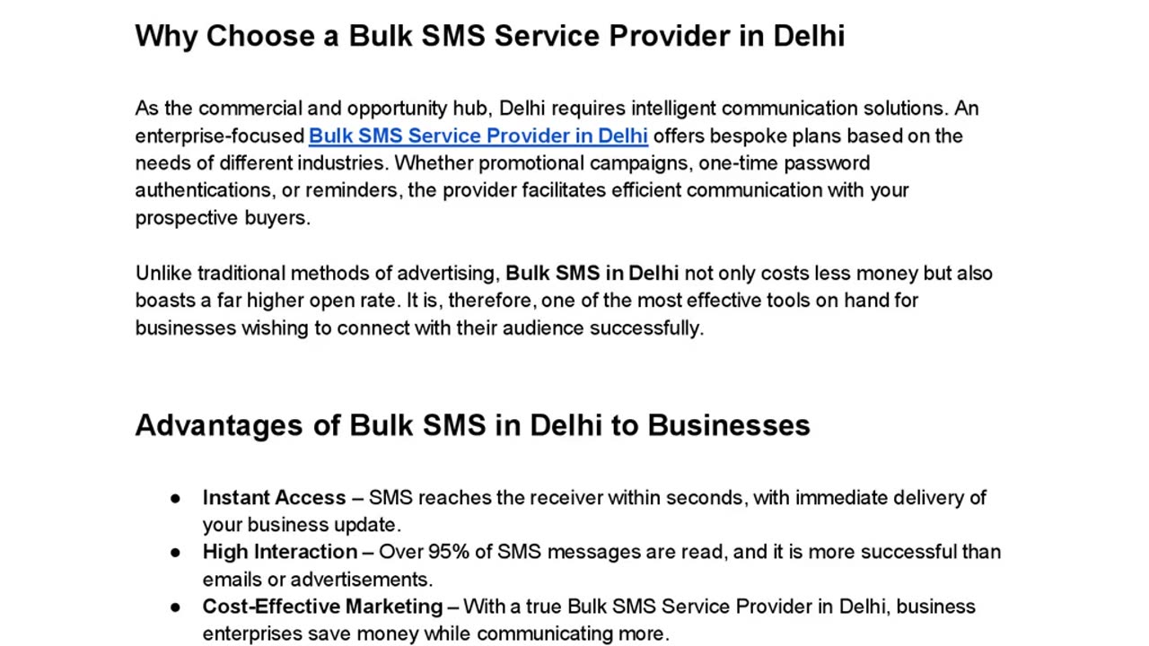 Bulk SMS Service Provider in Delhi – Empowering Businesses with Instant Communication