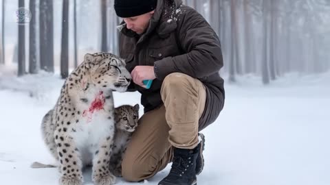 Man helps snow leopard escape from trap, and gets rewarded in strange way