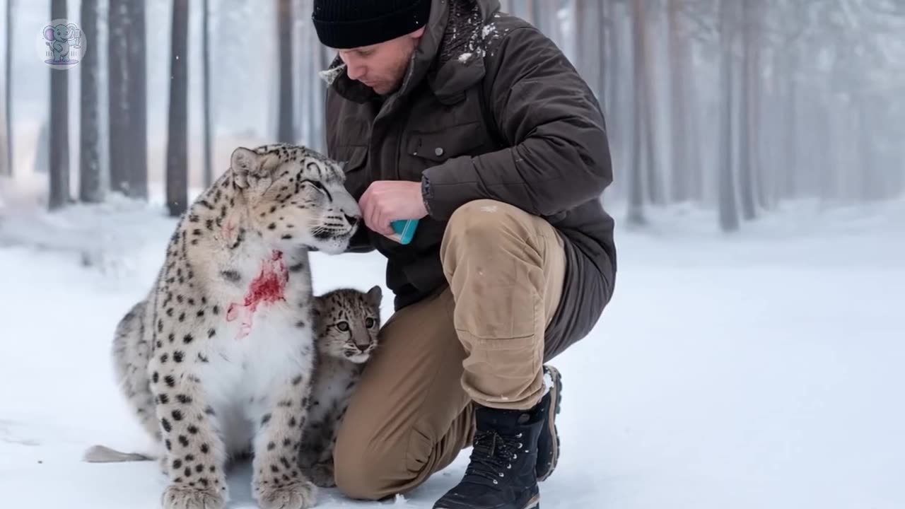 Man helps snow leopard escape from trap, and gets rewarded in strange way