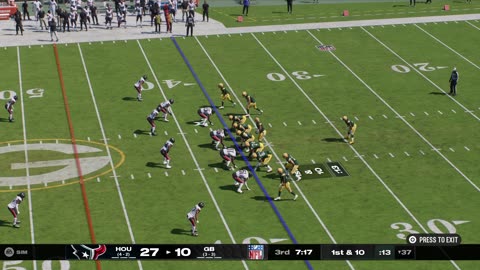 Madden 25 Green Bay Packers Franchise Year 1 Game 7 Texans Vs Packers CPU Vs CPU