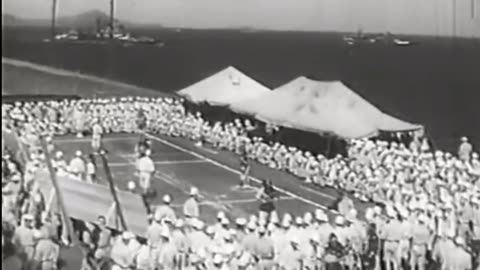 Crew activities aboard an Imperial Japanese Navy aircraft carrier no sound