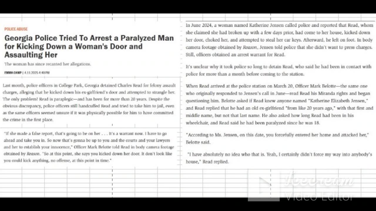 Based On A Woman's LIE Evil Police ATTACK Paraplegic Man