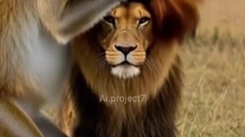 Lion vs monkey