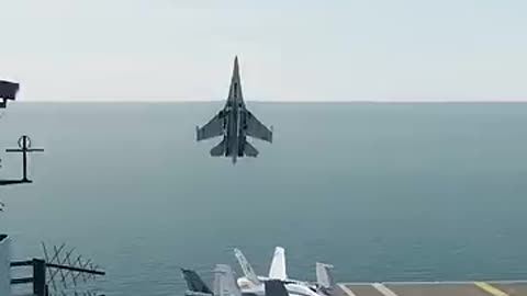 Su-27 Carrier Landing With a Cobra