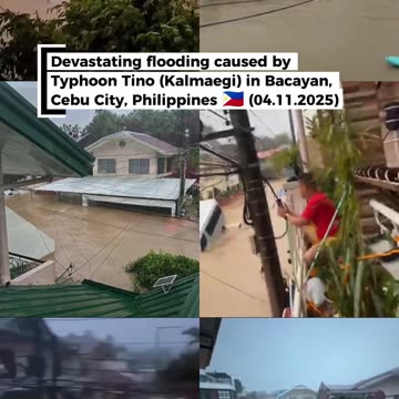 Devastating flooding caused by Typhoon Tino in Bacayan, Cebu City, Philippines 🇵🇭 (04.11.2025)