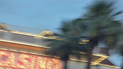 Heading back to the casino hotel, filming the pretty lights along the way