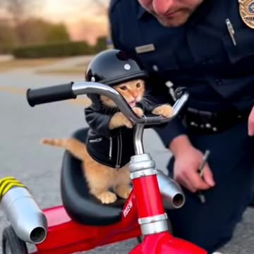 Biker Cat Cop Car Theft