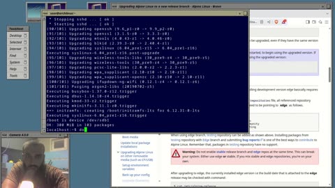 Alpine linux upgrade to a major release