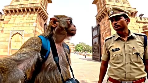 Bandar ke chacha polic vale h dekho bhai ek bar