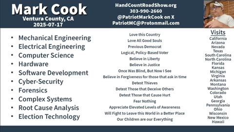 Hand Count Road Show Presentation Ventura California 7.17.25