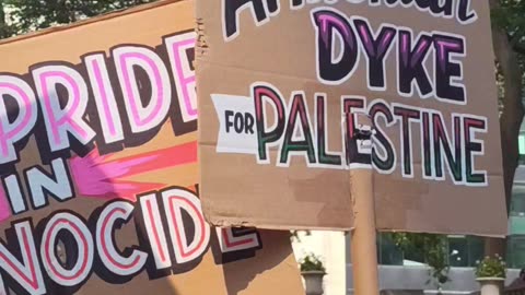 "NO PRIDE IN GENOCIDE" Dyke March in New York City.