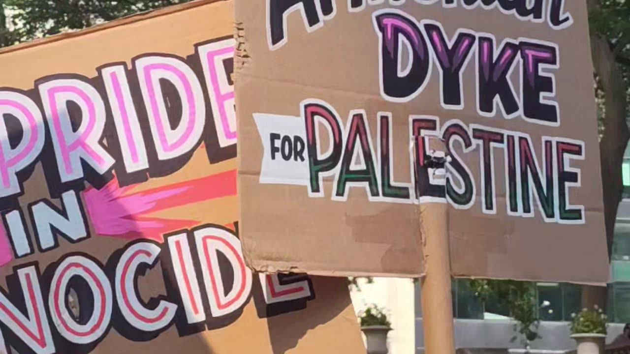 "NO PRIDE IN GENOCIDE" Dyke March in New York City.