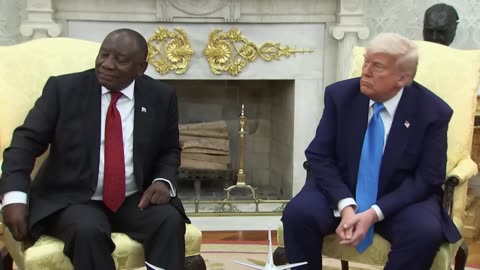 Trump ambushes South African president with videos of ‘white persecution