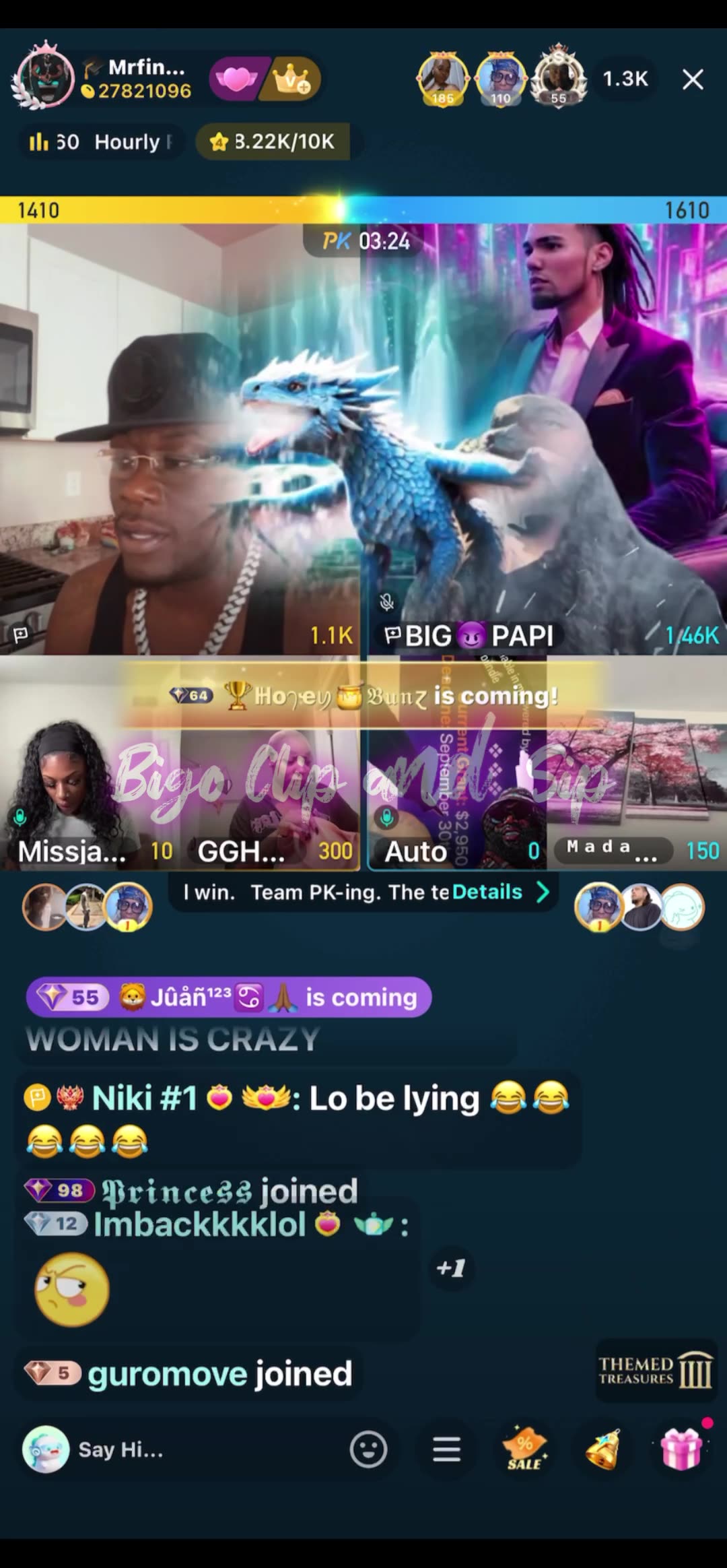 Team PK Finesse GG Papi Auto Lo ft GG vs Auto n more 8/25/25 #bigoclipandsip