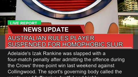 Australian Rules Player Suspended for Homophobic S