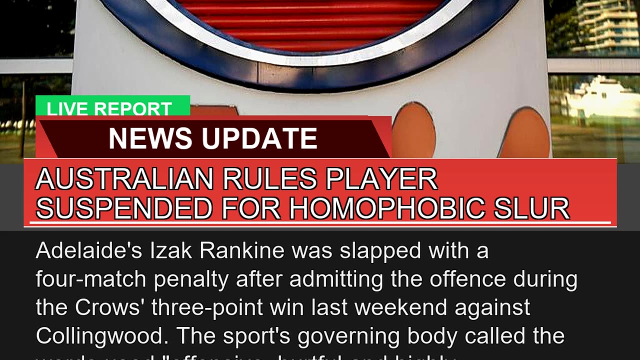 Australian Rules Player Suspended for Homophobic S