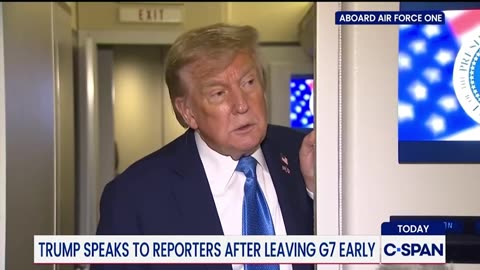President Trump Speaks to Reporters After Leaving G7 Early