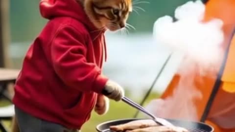 . "Camping Cat Fun!"