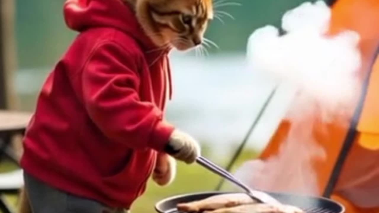 . "Camping Cat Fun!"