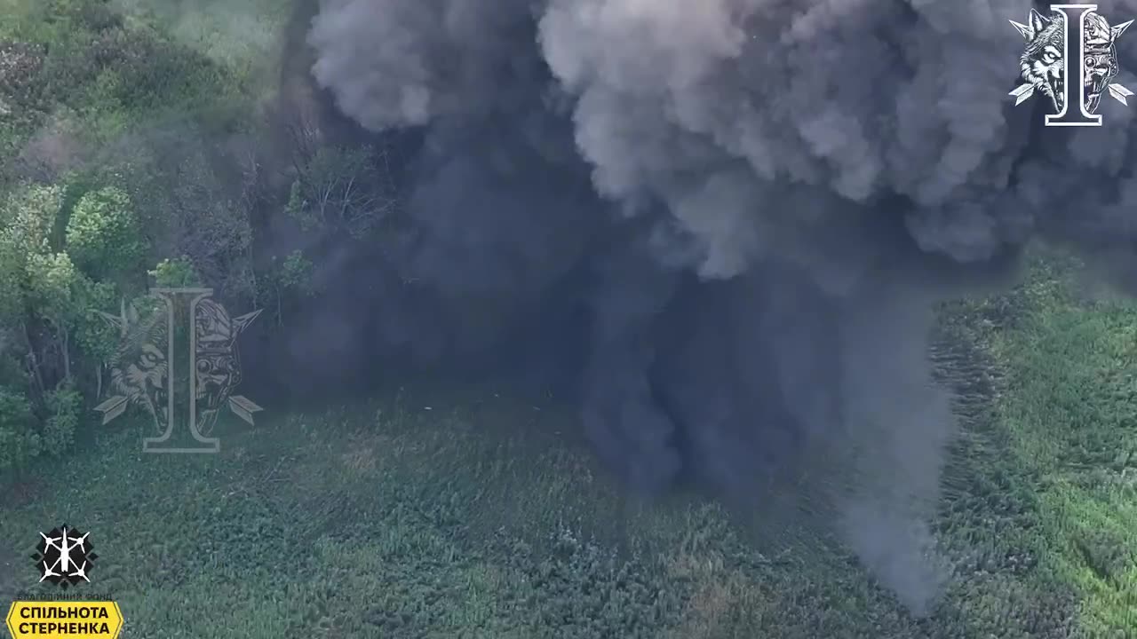 Ukrainian Drone Sets Off Munitions Dump(Insane Detonation)