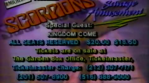 Scorpions Madison Square Garden Concert TV Commercial from 1988