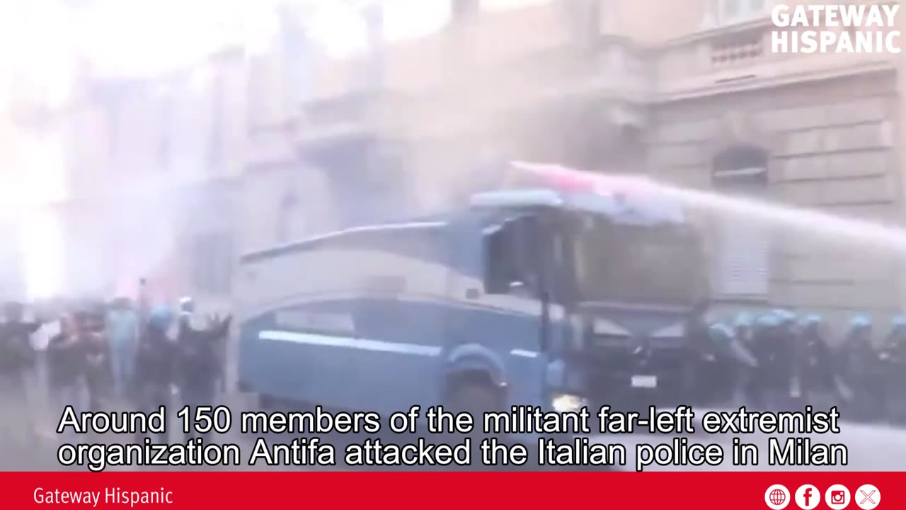 Antifa attack the Italian police in Milan