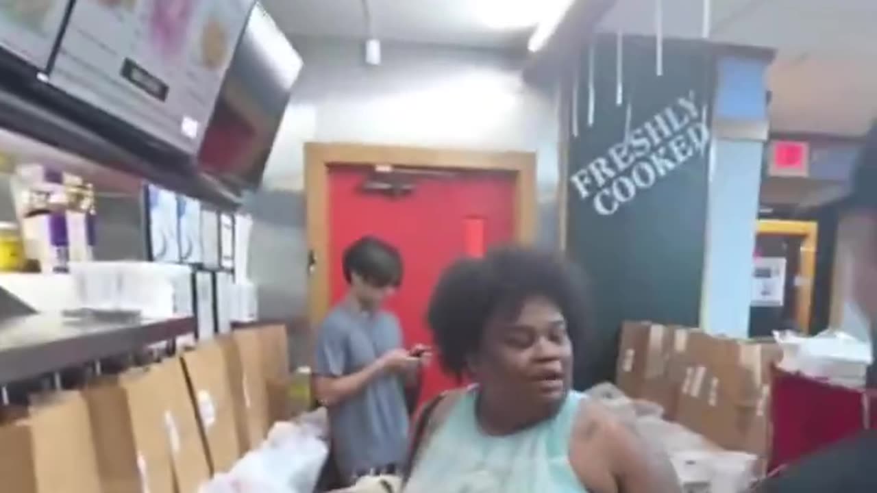 Sheboon Goes Behind Counter And Orders Her Own Food