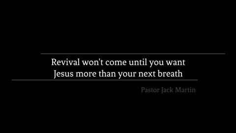 Revival wont come until