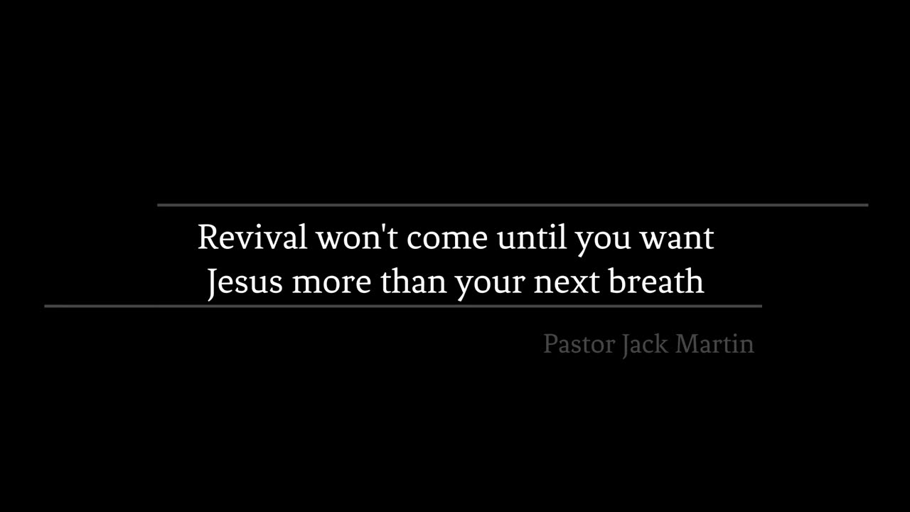 Revival wont come until