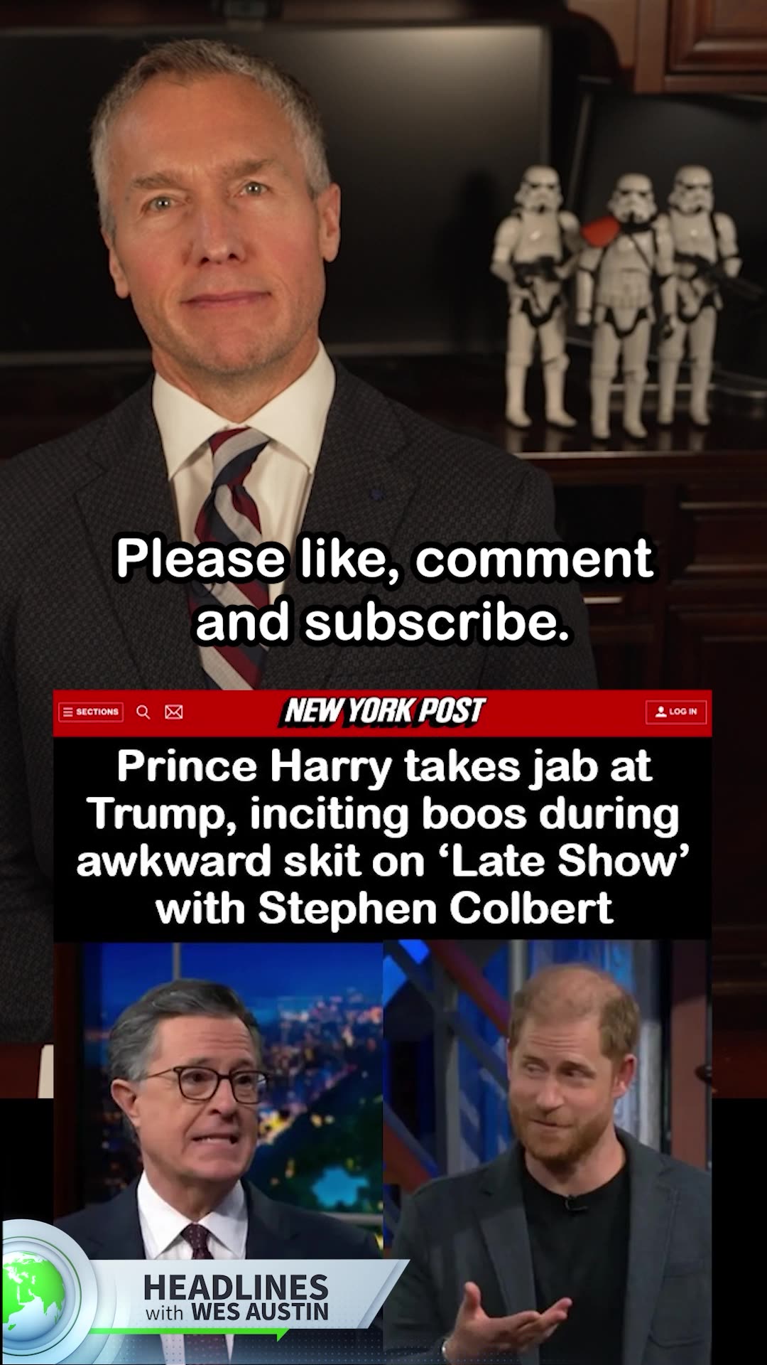 Prince Harry Takes Jab at Trump, Gets Booed on Colbert