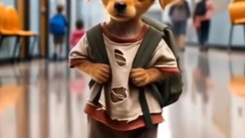 The puppy goes to school alone #funny #dog #lovecat #catlike #comedy
