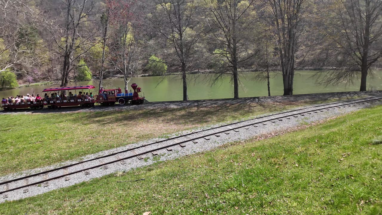 Steele Creek Park Train Going Around The Loop
