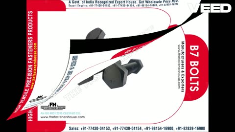 Fasteners Bolts Nuts Threaded Rods manufacturer exporter in India