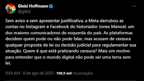 Jones Manuel perde contas no Instagram e Facebook
