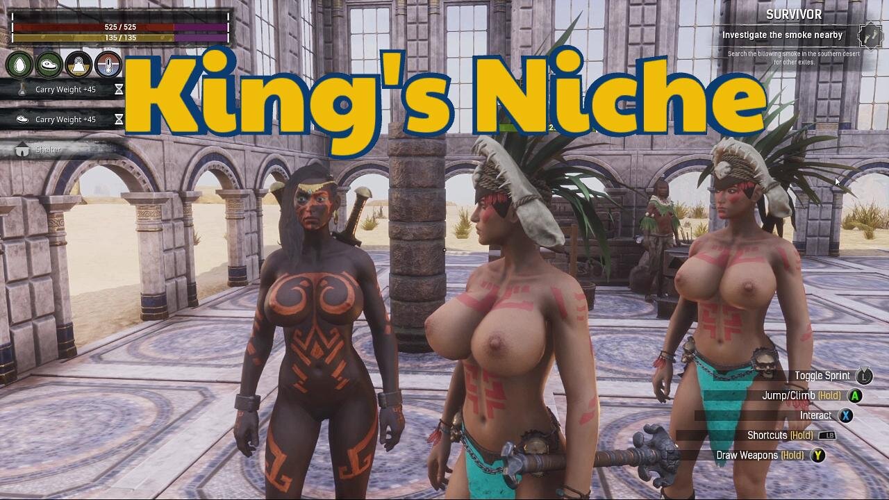 Conan Exiles Beginners guide Kings Niche the Tortured King busty boobs