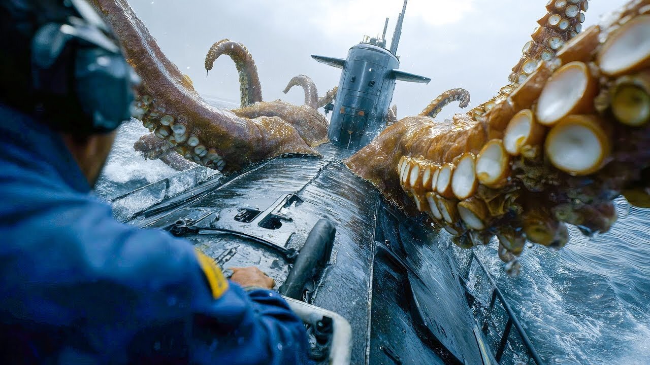 A giant kraken awakens after scientists' bomb experiments in the Arctic