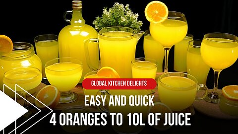 Full Bucket of Refreshing Orange Juice! Easy and Quick| Global Kitchen Delights