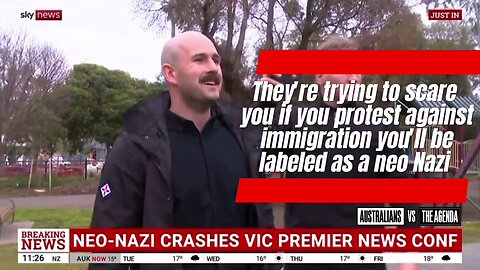 Another Jewish staged event Thomas Sewell the neo Nazi has an encounter with premier of Victoria