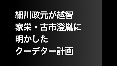 細川政元が越智家栄・古市澄胤に明かしたクーデター計画