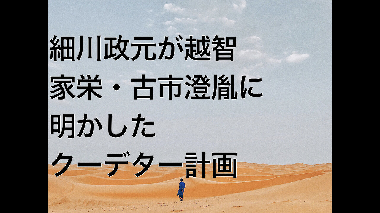 細川政元が越智家栄・古市澄胤に明かしたクーデター計画