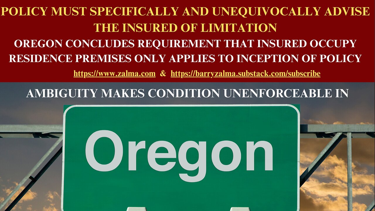 Policy Must Specifically and Unequivocally Advise the Insured of Limitation