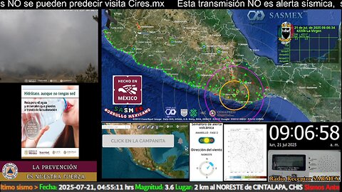 SISMO Magnitud 4.1 Loc. 17 km al NORTE de PUERTO ESCONDIDO, OAX 21/07/25 09:06:19 #noameritoalerta