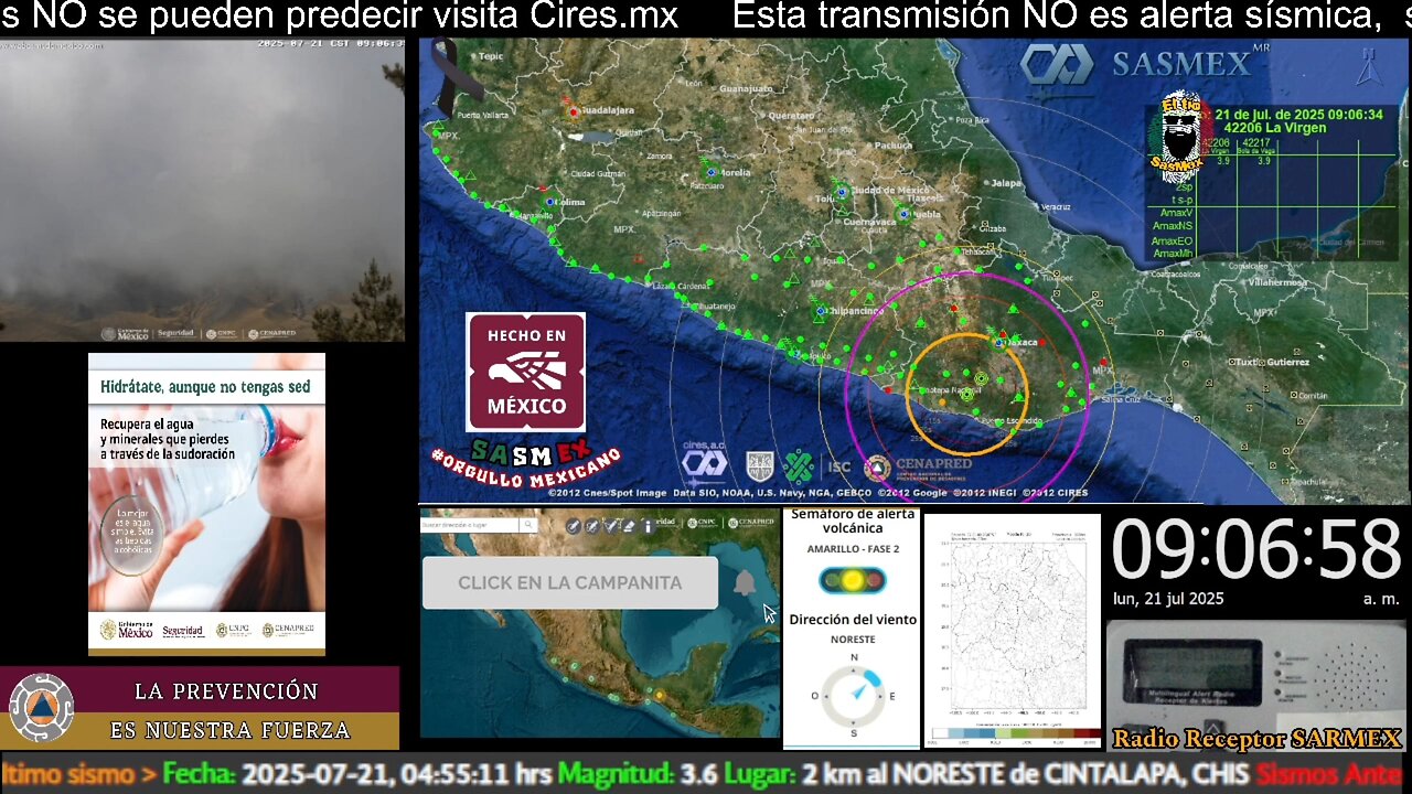 SISMO Magnitud 4.1 Loc. 17 km al NORTE de PUERTO ESCONDIDO, OAX 21/07/25 09:06:19 #noameritoalerta