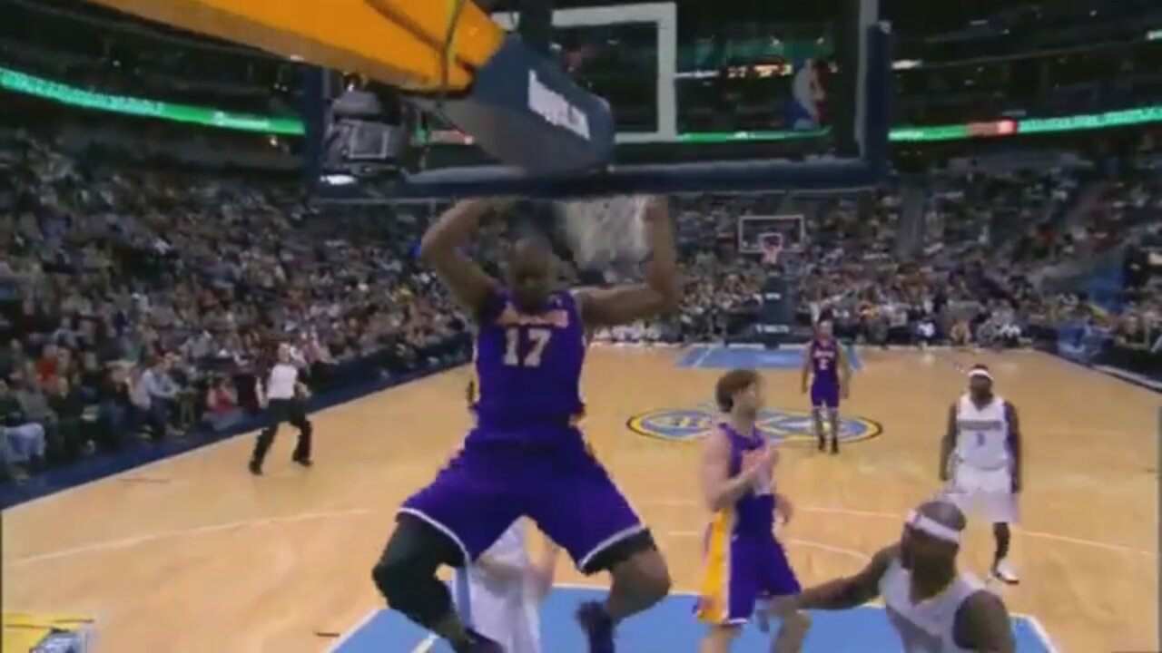 Andrew Bynum 22 Points 3 Blk @ Nuggets, 2012-13.