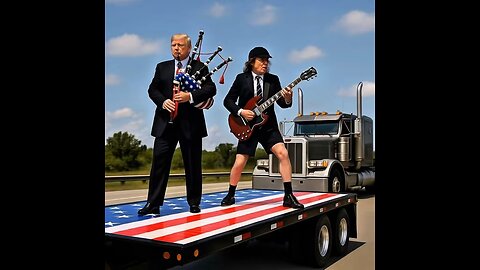 Donald Trump plays the bagpipes with ac/dc