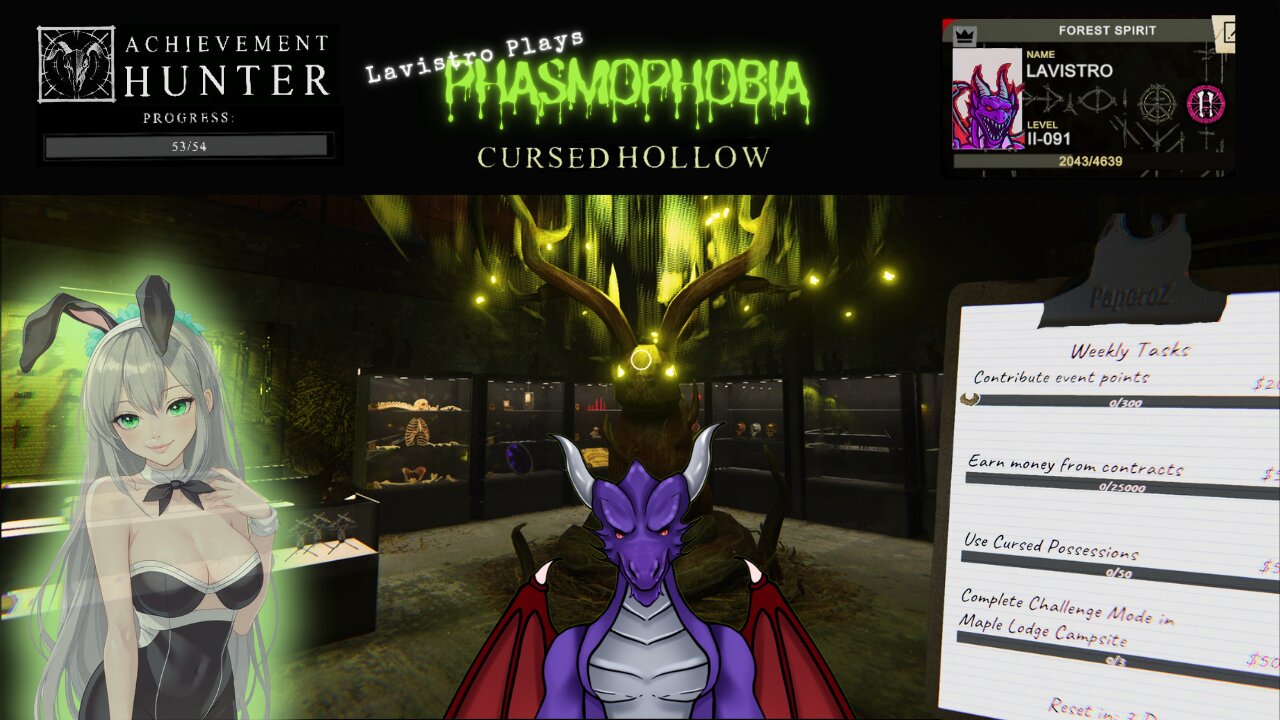 Lavistro Plays Live - Phasmophobia Weekly Challenge- Technoghosts and Bunnies