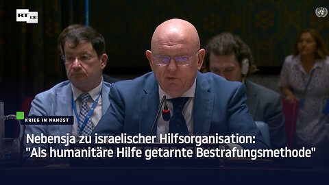 Nebensja zu israelischer Hilfsorganisation: "Als humanitäre Hilfe getarnte Bestrafungsmethode"