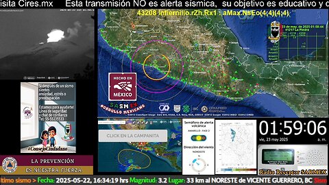 SISMO Magnitud 4.1 Loc 37 km al NOROESTE de ZIHUATANEJO, GRO 23/05/25 01:58:34 #noameritoalerta